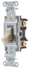 Hubbell CS120I, 120 to 277 VAC, 20 A, Ivory, Toggle, Toggle Switch, 1 pc