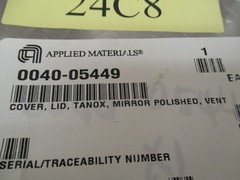 AMAT 0040-05449 Cover, Lid, Tanox, Mirror Polished, Vent