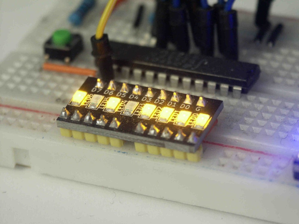 1PC AMBER 8 CHANNEL BREADBOARD LED 5V