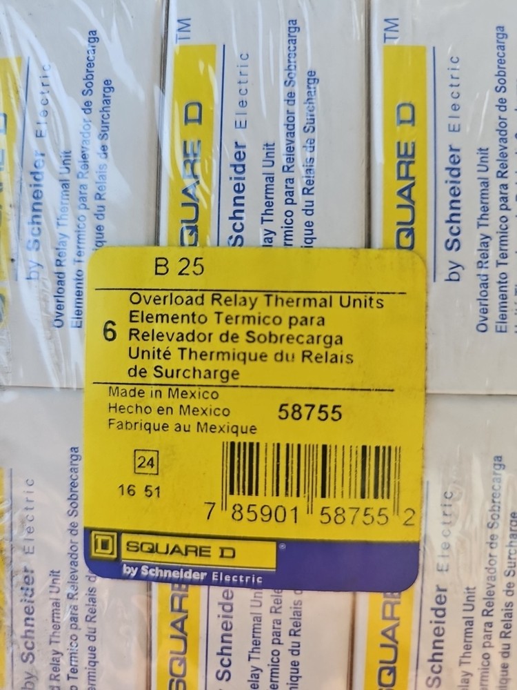 Square D B25 Overload Realy Thermal Unit( Each)