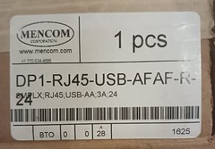 Mencom DP1-RJ45-USB-AFAF-R-24. Panel Interface. New/sealed. Free Shipping.