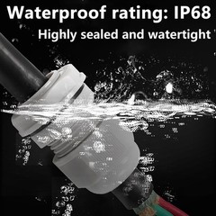 IP68 WATERPROOF CABLE GLAND COMPRESSION JUNCTION M12/14/16/18-M63 BLACK/WHITE