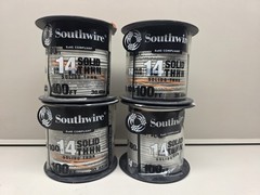 (1) NEW Southwire 100 ft. 14 Gauge White Solid Copper THHN Wire
