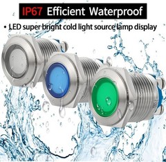 16mm Indicator Light LED AC DC 110V 120V 304 Stainless Steel Indicator Light