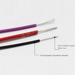 Red Flexible PTFE FEP Wire Silver Plated OFC Copper Cable HiFi Audio Speaker DIY