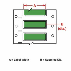 BRADY PS-125-150-GR, 3″ Core PermaSleeve Polyolefin 22-16 Gauge Wire Mark Sleeve