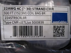 500ft ComCables 22AWG 4C stranded CMR Coil Bag | 6.7LBS