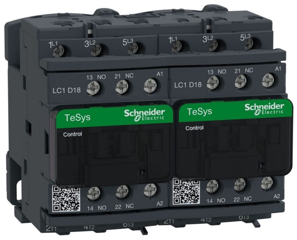 NIB – Square D – LC2D18G7 – Reversing Contactor, 18 A, 3P, 10 Hp, 480 Vac, 120