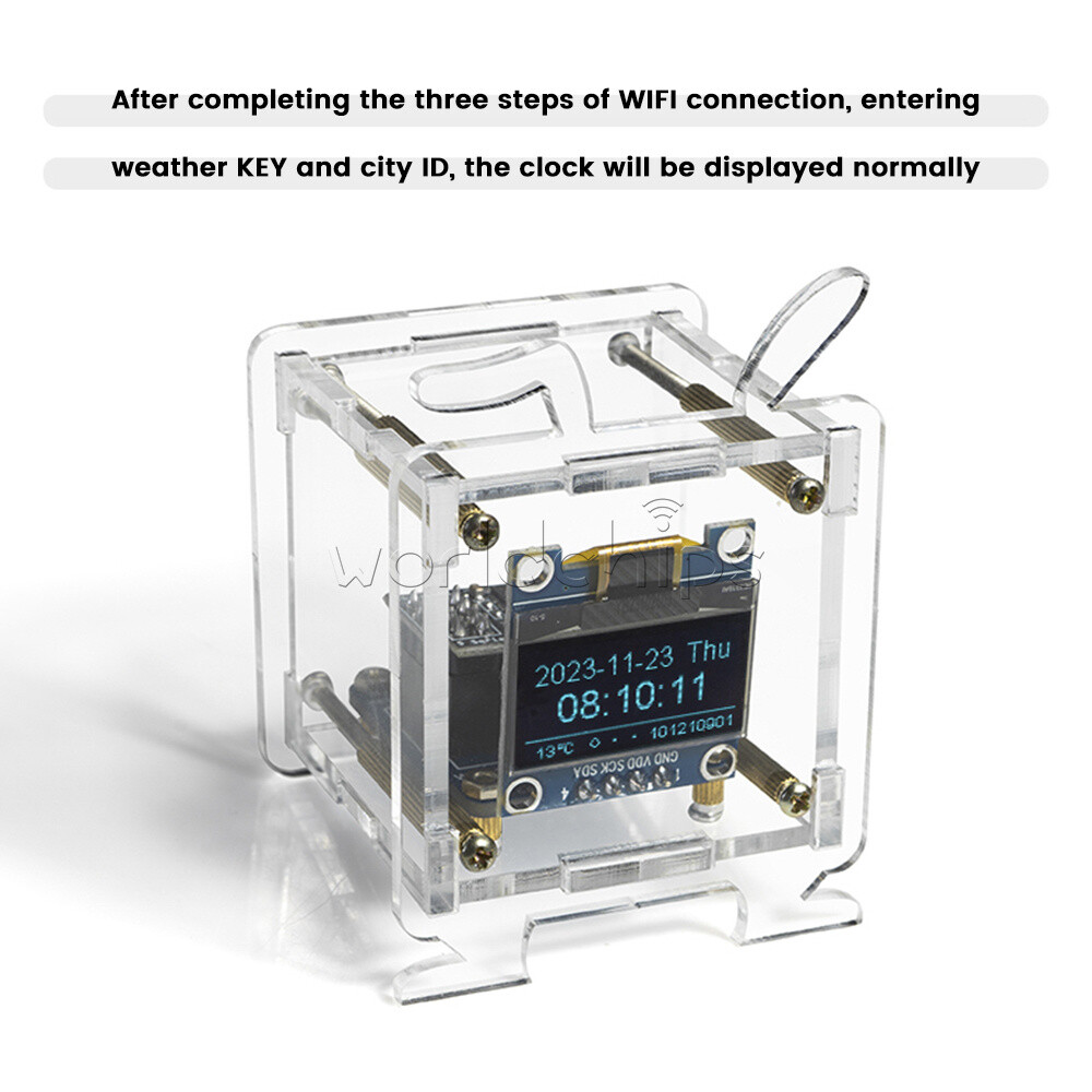 ESP8266 DIY Electronic Kit OLED Display Mini Clock + Shell DIY Soldering Project