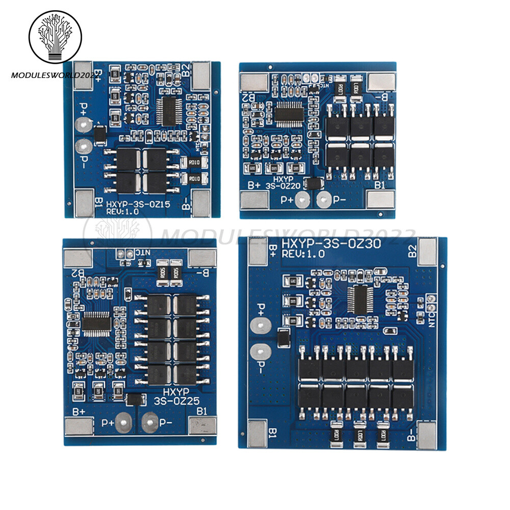 3S 12V 15/20/25/30A 18650 Lithium Battery Protection Board 11.1V 12.6V Balanced