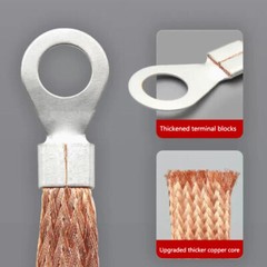 Copper Clad Aluminium/All Copper Flat Braid Earth Ground Lead Strap Cable Wire