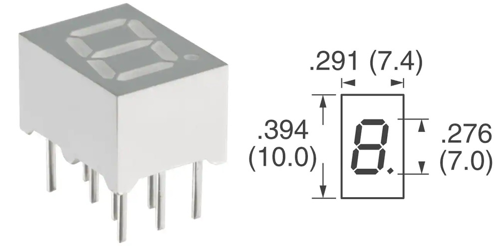 5 PCS Lite-On LTS-2801AJD 7 SEG NUMERIC DISPLAY HIGH EFFICIENCY RED 7 mm