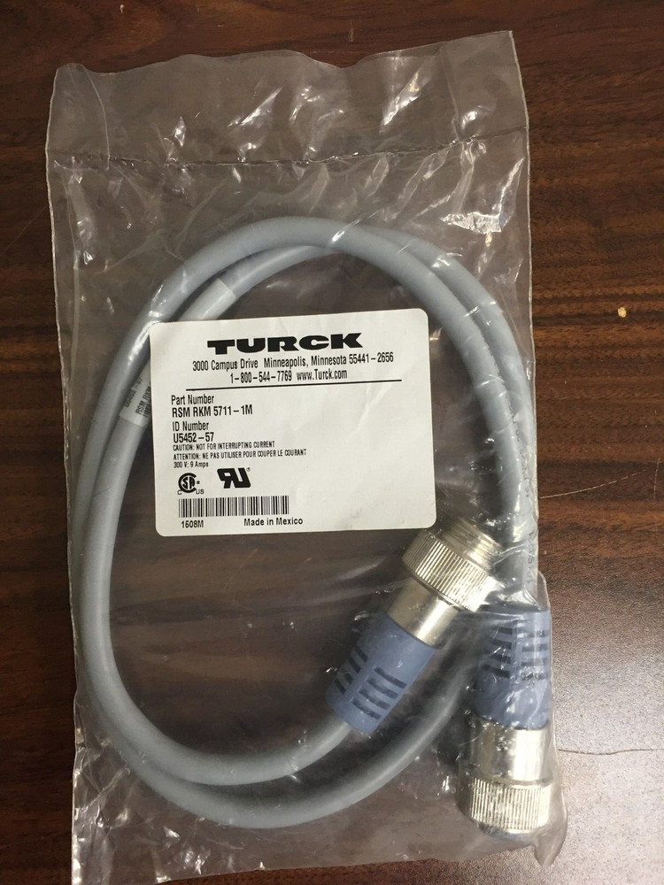 Turck RSM RKM 5711-1M, Minifast 5 Pin 1 Meters M/F