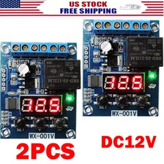 2X DC12V Voltage Detection Module Relay Switch Charging Discharge Monitoring US