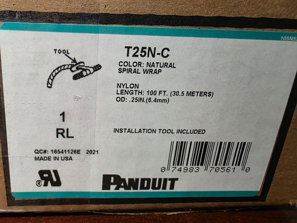 1/4″ Clear Spiral Wrap Panduit T25N-C 1