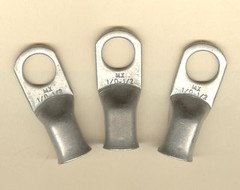 5 TIN PLATED Big Battery Copper Ring Lug Terminal Connector #1/0 Wire 1/2″ Stud