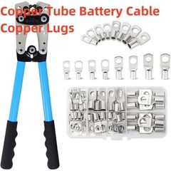 Copper Tube Battery Cable Copper Lugs End Eyelets Crimp Electric Connector Ring