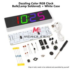 5V DIY Electronic Clock Kit LED Digital RGB Clock Time Temperature Date Display