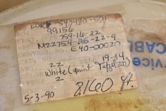 MIL SPEC M22759/16-22-9 Tin Plated Copper ETFE White Hook Up Wire 22AWG 100 FT.