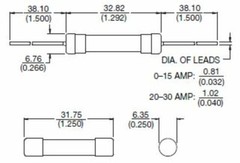 25 Buss MDL-V-2-1/2 Time Delay Fuses, Solder 2.5A Glass Slow Blow Electronics