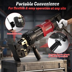 Electric Hydraulic Hole Puncher Punching Tool +5 Dies for Iron Copper Aluminum