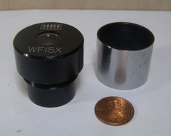 CENCO SINGLE EYEPIECE FOR MICROSCOPE HEAD .. W.F. 15X 1 COUNT.