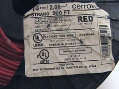 500 foot Cerrow Red Wire 14 AWG Stranded THWN ThHN or MTW 600 Volt V