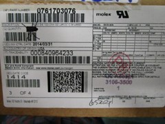 1 Lot of 42 Molex 0761703076 Impact 3X6 100-OHM GD Left DC 0.39 w/ESD, 101001