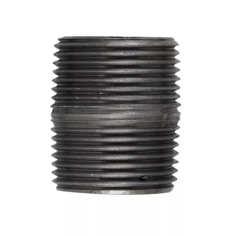 Anvil Beck 3/8 in. MPT x 3/8 in. Dia. x 1 in. L MPT Black Steel Pipe Nip 2PAC