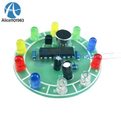 CD4017 Voice Controlled Rotary LED Light Electronic DIY Assembly Training Kit