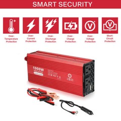 1000W Car Power Inverter Sine Wave Inverter DC 12V to AC 110V Boat Caravan