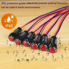 6pcs Red LED Indicator Indicator Light 110VAC 10mm Mounting Hole Flame