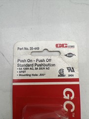 Techspan 0736R, 35-449-BU, SPST, On/Off Metal Pushbutton 6A Switch