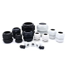 CABLE GLAND IP68 WATERPROOF BLACK /WHITE NYLON COMPRESSION PG7/9/11/13.5/16 ~48