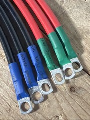 12V 6AWG Battery Cables, 6Pcs, 30cm/12in, 3/8″ Terminals for Solar Inverter