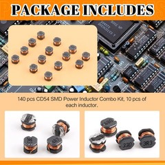 141Pcs 14 Values CD54 SMD Power Inductors Assortment Kit with Storage Box 2.2…