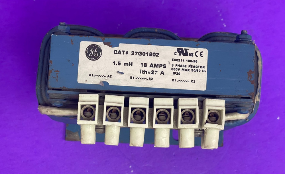 GE 37G01802, 18A, 1.5mH, 3-Phase Line Reactor
