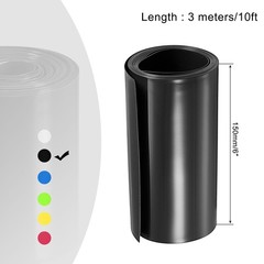 Battery Wrap PVC Heat Shrink Tubing 95mm Dia 150mm Flat 10 Feet Black for DIY