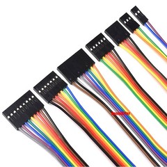 Dupont Jumper Wire 2.54mm Rainbow Cable Ribbon Female-Female 1P-10 Pin 10cm-50cm