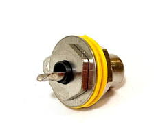 1pcs Switchcraft 3501FR RCA Phono Jack – Rear Mount, Yellow Insulator, USA Made