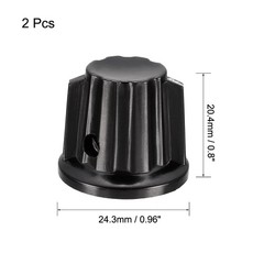 2Pcs Speaker Control Knob Power Amplifier Knob 24mm Dia Rotary Knobs