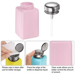 3pcs Solvent Alcohol Dispensers 200ml Push Down Liquid Dispenser Pump, Pink