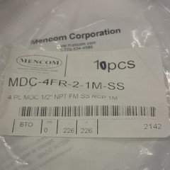 Mencom MDC-4FR-2-1M-SS Cable Assembly Fitting, 10pcs MDC-4FR-2-1M-SS