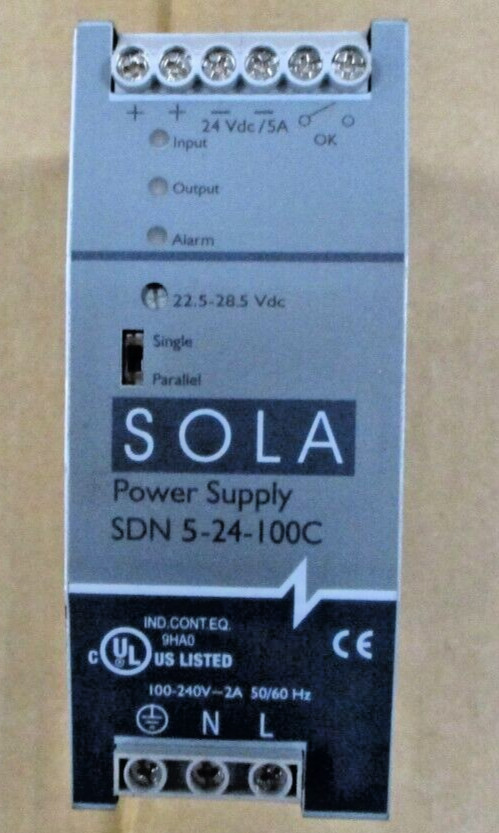 SOLA Power Supply SDN 5-24-100C 100-240 V 50/60Hz 24 VDC A8106SO