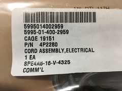 SwitchCraft 4P2280 Electrical Cord Assembly 6Ft.