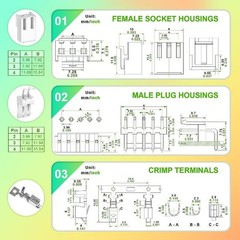 JST VH 3.96mm Pitch 2 Pin Female Housing Male Adapter Connector Plug Socket 24