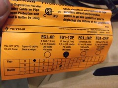 NIB RAYCHEM FG1-12P FROSTGUARD ELECTRIC HEATING CABLE 12 FT. (380)