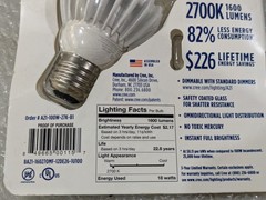 Cree A21-100W-27K-B1 LED Light Bulb 2700K 100W Replacement 18W 1600lm Dimmable