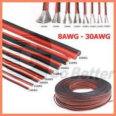Flexible Soft Silicone Cable Wire Red & Black 8/10/12/14/16/18/20/22/24/26/30AWG