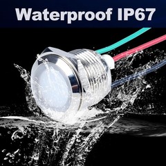 16mm 12V 24V Metal LED Indicator Light, Waterproof Common Anode Indicator Light